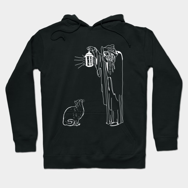 Tarot Hermit with Cat | 'Hermits and cats are natural allies' Hoodie by pawsitronic